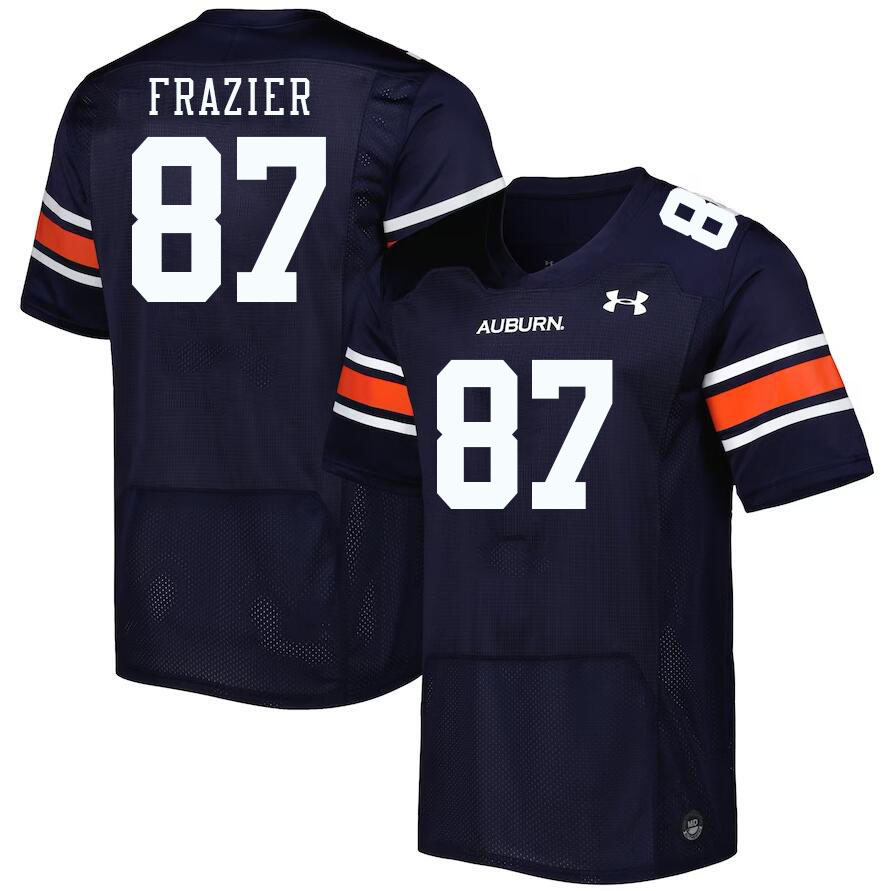 Men #87 Brandon Frazier Auburn Tigers College Football Jerseys Stitched-Navy